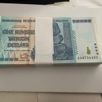 2008 Zimbabwe 100 Trillion Dollars  x 100 Banknote Currency UNC Authenticated (For Collectors)