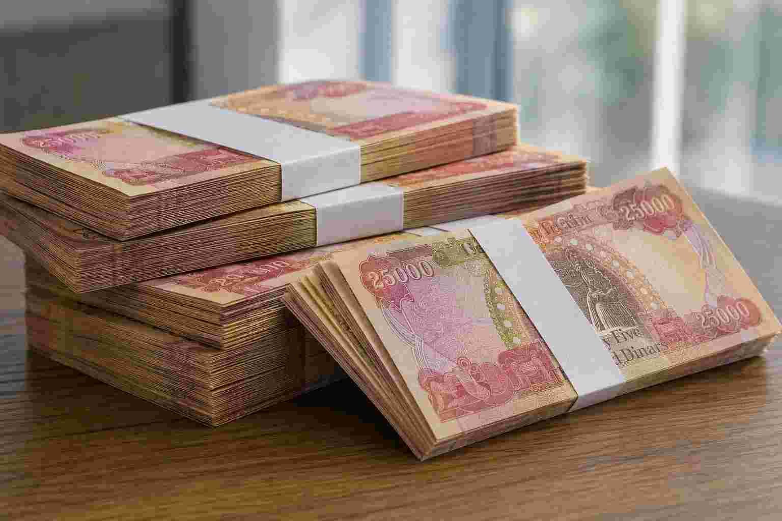 Bundled Iraqi Dinar banknotes with paper currency bands showing why collectors buy in bundles instead of single notes